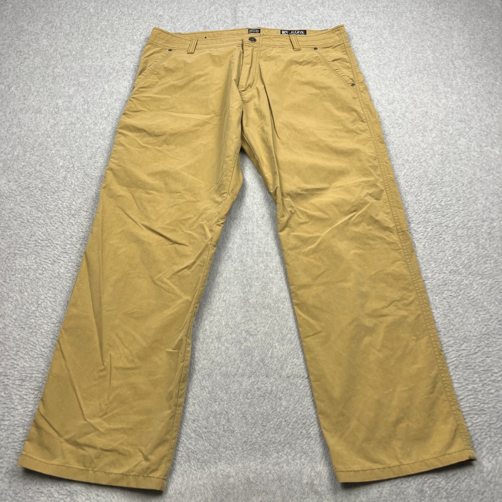 KUHL Kontra Pants Mens 38x30 Khaki Cotton Lightweight Stretch Outdoor Gusseted
